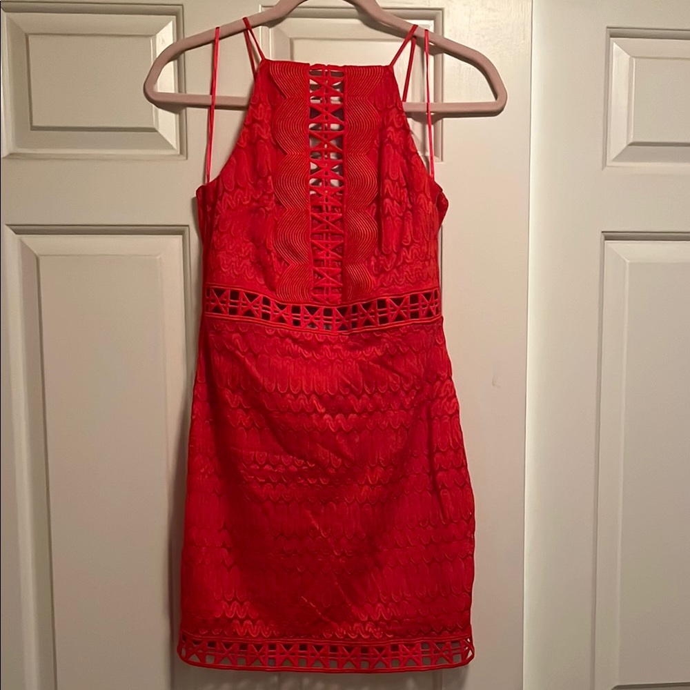 Top Shop Red Lace Mini Dress
